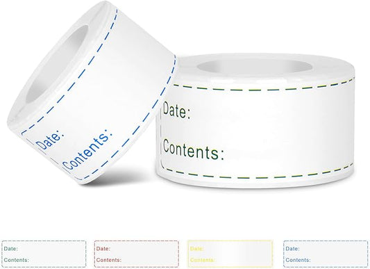 Removable Labels Easy Clean No Residue,Food Containers Labels Roll, Refrigerator Freezer Paper Label.Kitchen Labels (2 Rolls 300 Labels)