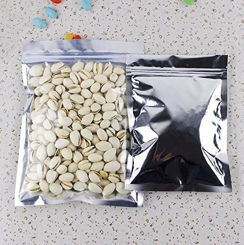 PABCK 500 Pack 2.8x5.1 inch (Inside Size 2.4x3.9 inch) Clear Front Resealable Heat Seal Bags for Zip Bulk Food Storage Lock Bag Reclosable Airtight Foil Pouch Zipper Lock Packaging with Tear Notches