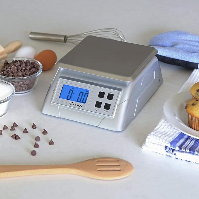 Escali Alimento 136DK Digital Kitchen Scale, Elite Food Measuring to The Gram with Removable Stainless Steel Platform and LCD Display, Baking and Cooking Made Simple