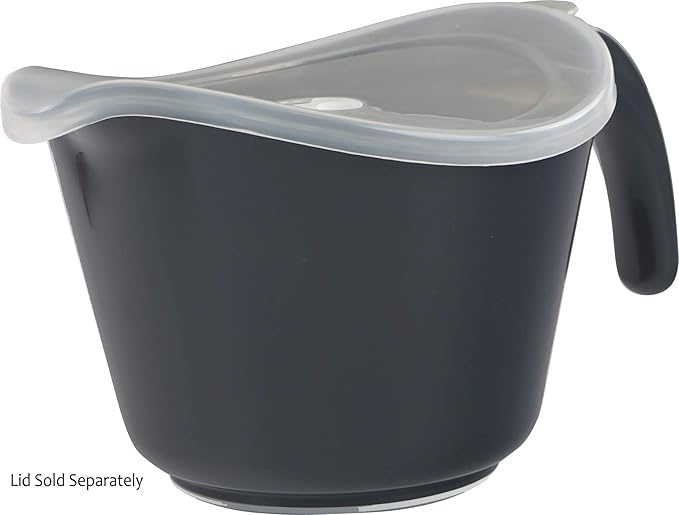 Reston Lloyd, Batter Bowl With Pour Spout, Non-Slip Base, Erogonomic Space Saving Detachable Handle, 2 QT Heavy Duty BPA-Free Microwave & Dishwasher Safe, Charcoal