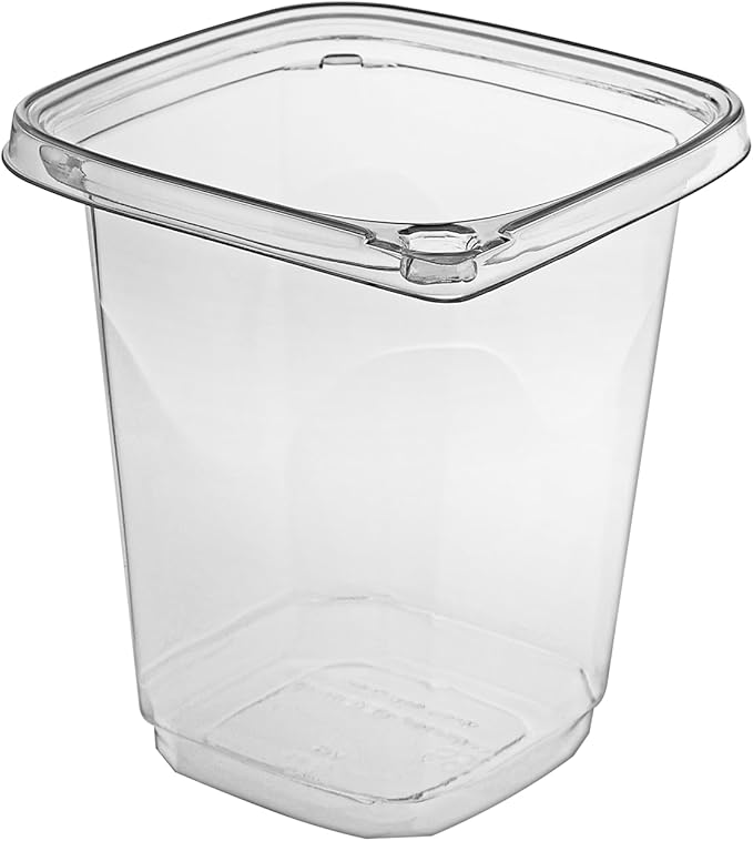 32 oz Tamper Evident Square Deli Container - Lids Sold Separately - for Accessories, Lego, Candy, Cookie, Dessert, Snack, Fruit, togo box (Case of 500)
