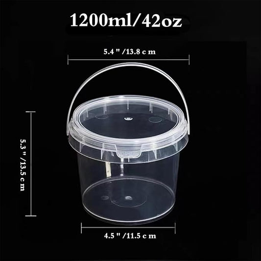 42 oz Ice Cream Tub with Lid, Tamper Proof, BPA Free, Freezer and Microwave Safe Food Storage Container, Reusable Airtight Container, Leak Proof Tub for Snacks Deli Fruits, Drinks.(10 pack)