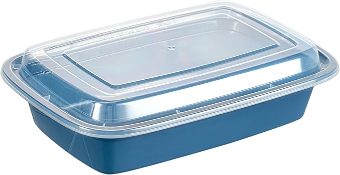 Asporto 24 Ounce Take Out Containers, 100 Food Containers With Lids - Microwavable, Disposable, Midnight Blue Plastic To Go Food Containers, No BPA, For Take Out And Delivery - Restaurantware