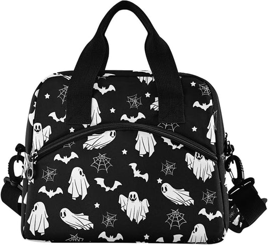 Skull Gothic Insulated Lunch Bag Reusable Lunch Tote Bag Cooler Bag for Women Men Adult Lunch Box with Adjustable Shoulder Strap Leakproof Lunch Bag for Work School Picnic Camping
