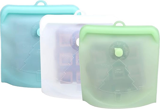 Reusable storage bag (Bundle 3pcs Small, White, Blue, Green)