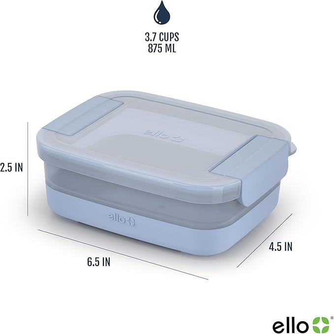 Ello 10 Pc BPA Free Plastic Meal Prep Container Set - 5 Pack with Silicone Boots, Airtight Lids, Dishwasher & Microwave Safe, Elderberry