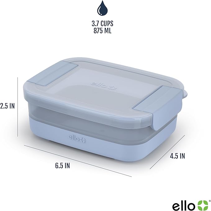 Ello 10 Pc BPA Free Plastic Meal Prep Container Set - 5 Pack with Silicone Boots, Airtight Lids, Dishwasher & Microwave Safe, Elderberry