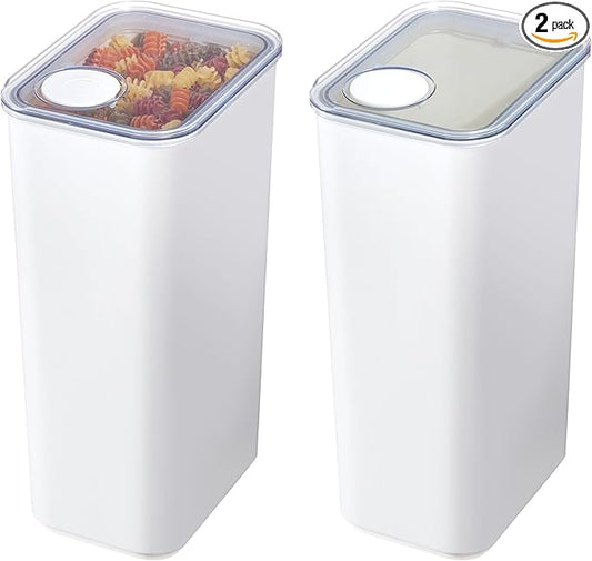 iDesign Extra Large Airtight Kitchen Canister with Removable Pour Cap - Set of 2 - White