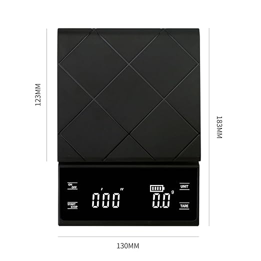 Premium Coffee Scale with Timer, Silicone Pad, 0.1g Accuracy, Multi-Unit Display (g/oz/ml), Perfect for Brewing Precision (Batteries Included)