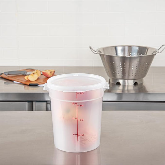 Restaurantware-LIDS ONLY: Met Lux Food Container Lids, 10 Round Lids For Storage Containers - Containers Sold Separately, With Pull-Corner Tab, Translucent Plastic Lids, Dishwashable, Freezable