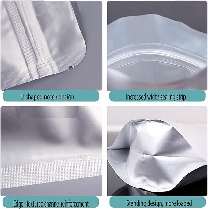 15Pk 4 Gallon Mylar Bags for Food Storage and 20 x 1500cc Oxygen Absorbers, 10 Mil Packaging Bags for Food Storage, Zipper Resealable Pouches Heat Sealable Stand Up Bags
