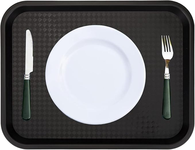 Yarlung 6 Pack Plastic Fast Food Trays, 16x12 Inches Restaurant Serving Trays Set for Coffee Table, Kitchen, Party, 6 Colors