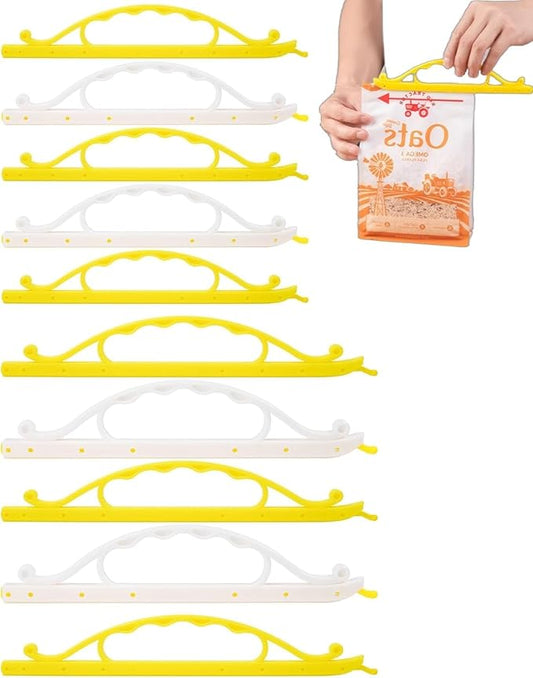 10 Pcs Chip Bag Clips, Durable Bag Sealers, Airtight Chip Clips with Handle for Food Storage Bags, Snacks and Cereal, Leak-Proof & Moisture-Resistant (5 Small+ 5 Medium)