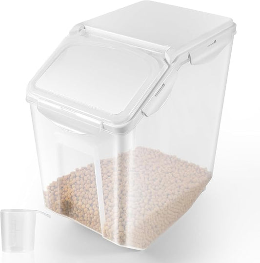 3-Pack Rice Storage Container 30 Lb/15Liter Large Plastic Grain Food Bucket Sealed Moisture Proof Household Pet Food Storage Box