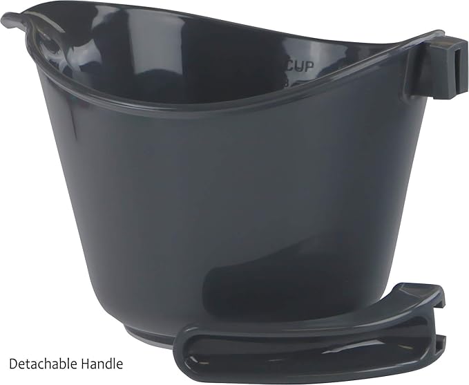 Reston Lloyd, Batter Bowl With Pour Spout, Non-Slip Base, Erogonomic Space Saving Detachable Handle, 2 QT Heavy Duty BPA-Free Microwave & Dishwasher Safe, Charcoal