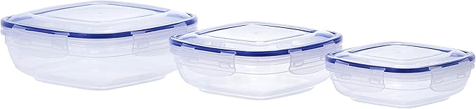 Superio Plastic Food Storage Container Set, BPA Free, Sealed Containers with Airtight Lids for Pnatry, Cupboard, and Fridge- Microwave and Dishwasher Safe (10) (3 Pack)
