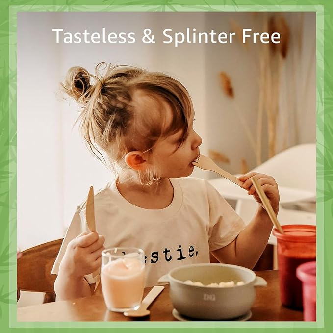 100% Bamboo Forks Set - Eco Friendly Disposable Cutlery (600 Compostable Forks) | Disposable or Reusable Bamboo Utensils | Compostable FSC Certified Silverware for Weddings, Camping, Parties