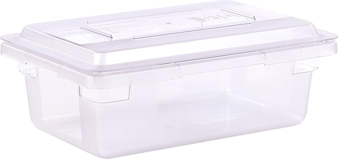 Carlisle FoodService Products Storplus Food Storage Container with Stackable Design for Catering, Buffets, Restaurants, Polycarbonate (Pc), 3.5 Gallons, Clear, (Pack of 6)