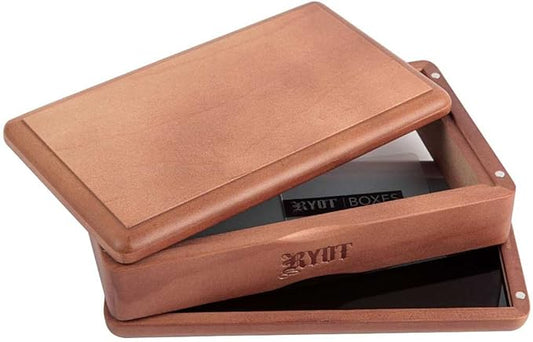 RYOT 4x7” Solid Top Box in Walnut| Premium Wooden Box Perfect for Sifter - Monofilament Mesh Screen - Glass Base Tray - Prep Card - Pollen Catcher