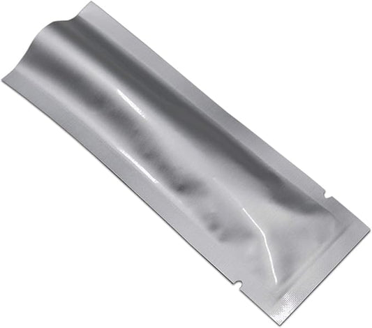 PABCK 200 Pieces 1.57x5.51 inch (Inside Size 1.17x5.11 inch) Coffee Food Storage Heat Seal Pure Mylar Foil Bag Vacuum Pouch for Sample Packaging
