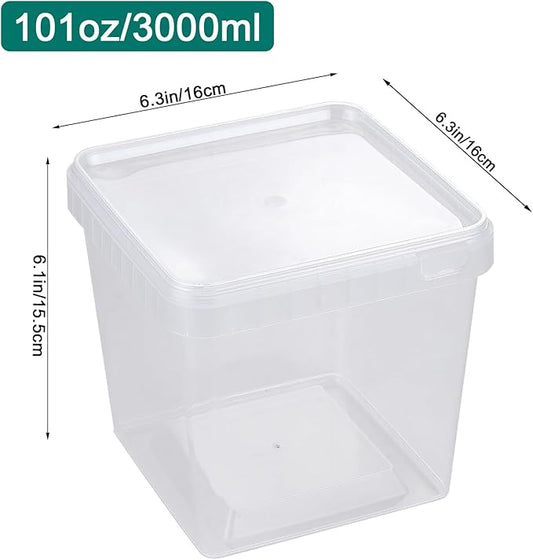 101 oz Square Clear Extra Thick Deli Containers with Lids,BPA-Free,Freezer and Microwave Safe Food Storage Containers,Reusable,Meal Prep,Take-out,Restaurant Supplies.(8 Pcs)