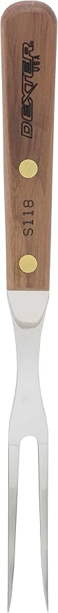 HIC Kitchen Dexter-Russell All-Purpose Fork, Stainless Steel with Walnut Handle, Made in the USA, 10-1/2
