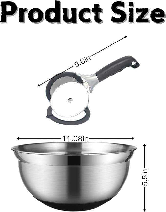 Salad Chopper Blade and Bowl – Stainless Steel Salad Cutter Bowl –Fast Salad Prep for Lettuce, Vegetables, Fruit and more