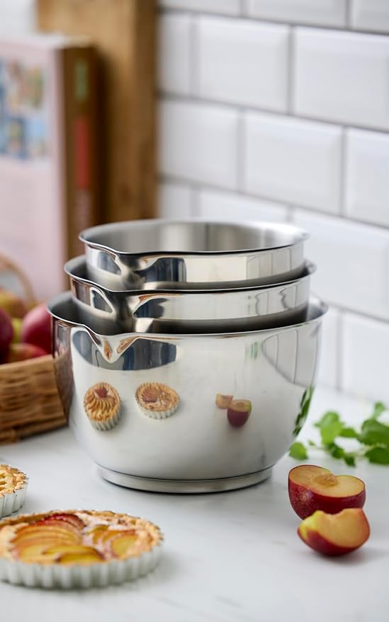 Precision Craft Mixing Bowl Set of 3 1.5L/2L/3L Elevate Your Culinary Experience Stylish Nesting Bowls for Effortless Cooking and Baking