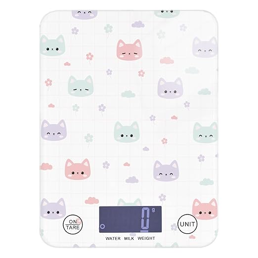 Food Scale Kitchen Scale for Baking Cooking Digital Food Weighing Measuring Scale Small Waterproof Electric Food Scale Cute Cat Face