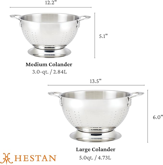 Hestan Provisions Stainless Steel Colander Set, 2-Piece