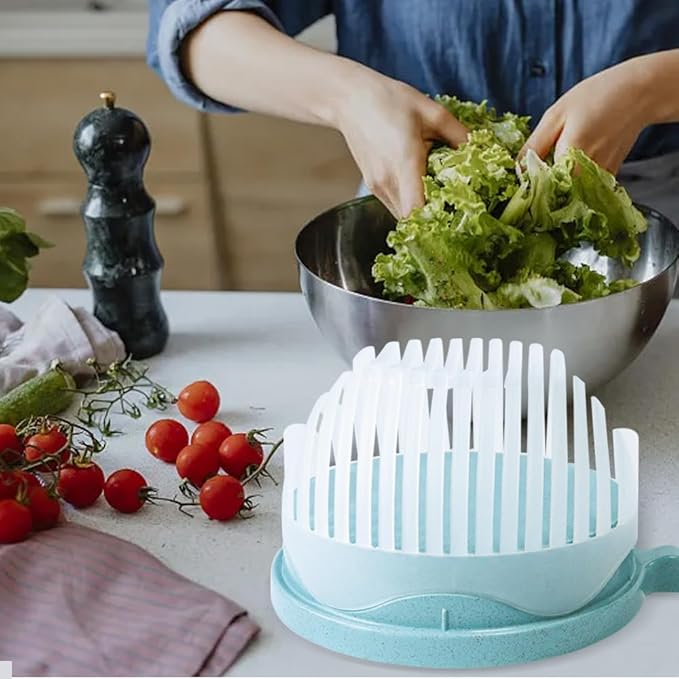 Salad Cutter Bowl,Salad Chopper Easy Salad Maker, Veggie Choppers and Dicers,Veggie Chopper,Multi-Functional Fast Salad Cutter Bowl Safe and Non-Toxic Food Grade BPA Free Material