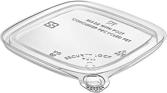 8-32 OZ PET Clear Tamper Evident Square Deli Container Recessed Lock Lid