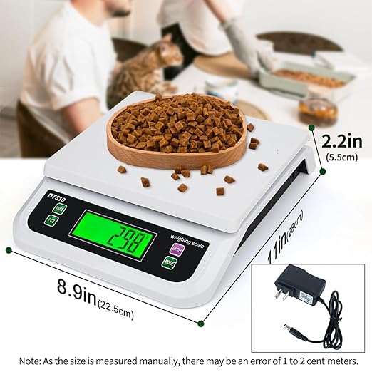 Large Food Scales for Kitchen 66LB 30kg Digital Kitchen Scale with Tare and Prep Counting Food Weight Baking Scale with LCD Display for Bakery (White, 30kg)