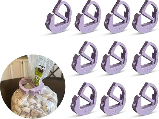 Bag Clip, chip Clip, Food Clip, Bread Clip | Heavy Duty, Adjustable, one Size fits All, Stackable, Magnetic, Fridge & Freezer Safe, Hook-able,Built to Last, Ergonomic (Rosy Cheeks, 10 Pack)