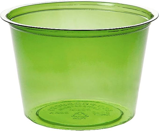 ECO PRODUCTS Compostable 4oz Portion Cups, Case of 2000, Clear Green Renewable Plant-Based PLA Plastic, Veridian Cold Food Containers, Lid Sold Separately, Disposable, ASTM Compliant, BPI-Certified