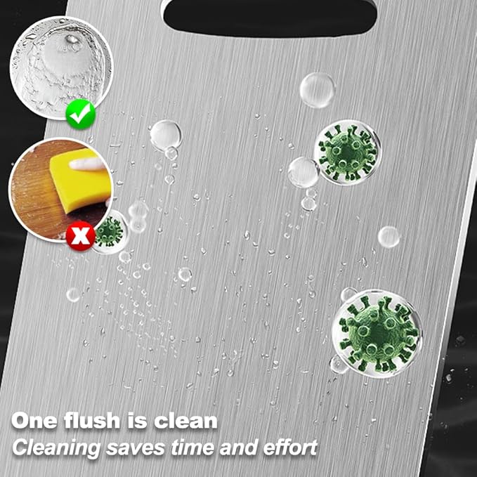 Titanium Cutting Board for Kitchen, Stainless Non Stick Chopping Board, Upgrade Double Sided Food-Grade Titanium Board for Kitchen for Meat Cheese Vegetable (Large)