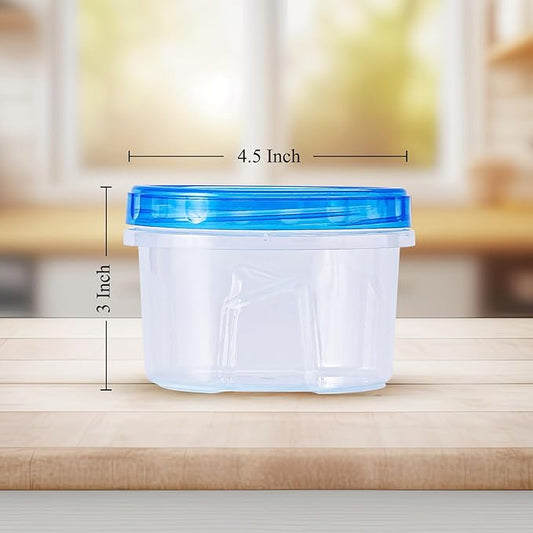 RFAQK 24 PCS Freezer Storage Containers with Twist Top Lids-(16OZ) 12 Plastic Deli Containers with 12 Screw Lids-Soup Freezer Containers with Lids-Meal Prep Reusable Box for Lunch, Gym and Travel