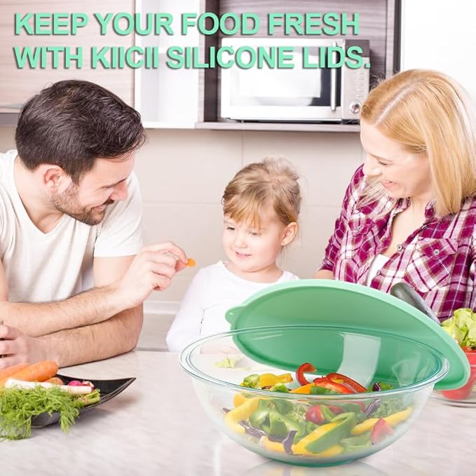 1 Pack Silicone Lids Only Fit for Pyrex 326-4 Quart Smart Essentials Rimmed Glass Mixing Bowls, Dishwasher and Microwave Safe (Lids Only)
