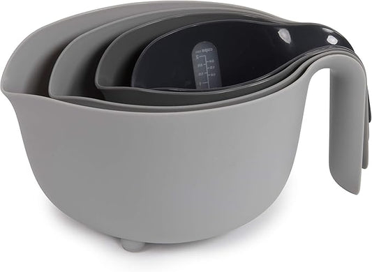 Dexas 4-Piece Nested Mixing Bowl Set, gray assortment, GMBS4-432, 4 pieces