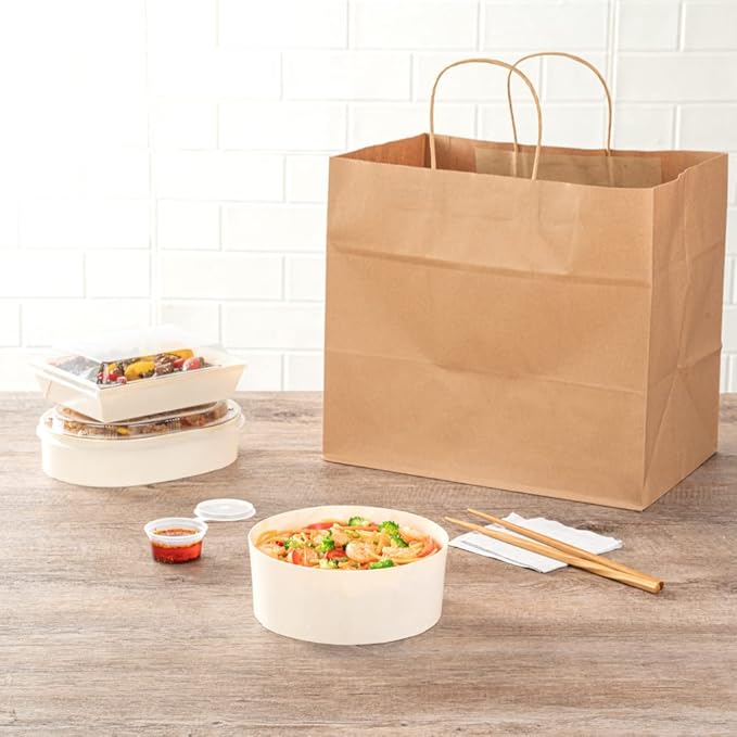Restaurantware Taipei 34 Ounce Food Containers 100 Round Wooden Bento Boxes - Lids Sold Separately Grease Impermeable Poplar To Go Boxes Disposable Serve Noodles Dumplings And More