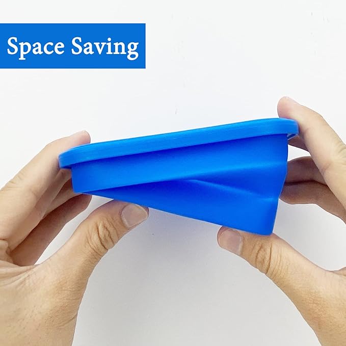 Camping Travel Collapsible Food Storage Container with Lids, Stackable Silicone Storage Containers Meal Prep Containers with Ideal Portion 350ml-540ml-800ml, Microwave Safe,3Piece