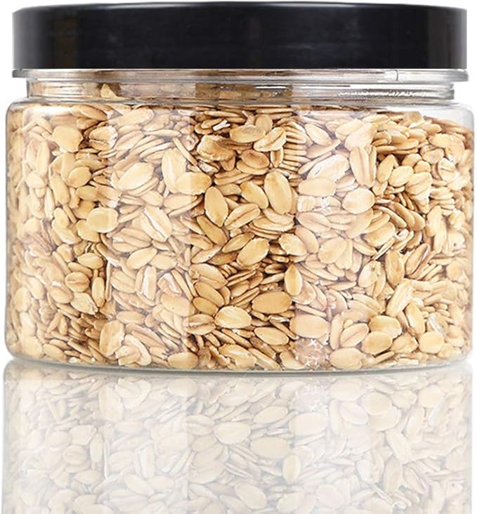 11.5oz (340 ml) Empty Clear Wide Mouth Plastic Jars with Smooth Black Lids and Labels (12 Pack) – PET Containers Great for Cream,Cosmetics,Slime Storage Jars –BPA Free