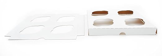 Southern Champion Tray 10007 Clay Coated Kraft Paperboard 4-ct Cupcake Insert, 7-7/8" Length x 7-7/8" Width x 7/8" Height (Case of 200)
