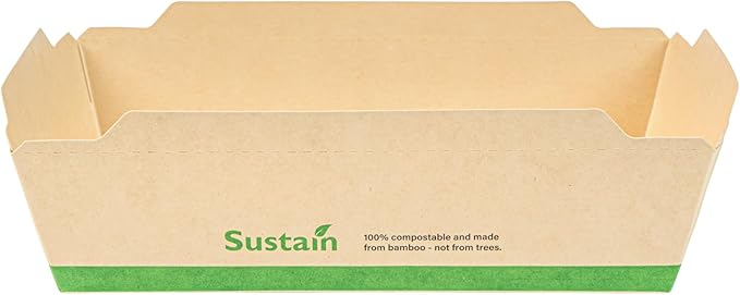 Restaurantware-Sustain 34 Ounce Sturdy Paper Take Out Boxes, 200 Disposable Take Out Food Containers - With PLA lining, Lids Sold Separately, Bamboo Paper Containers, Compostable, Click-Lock Design