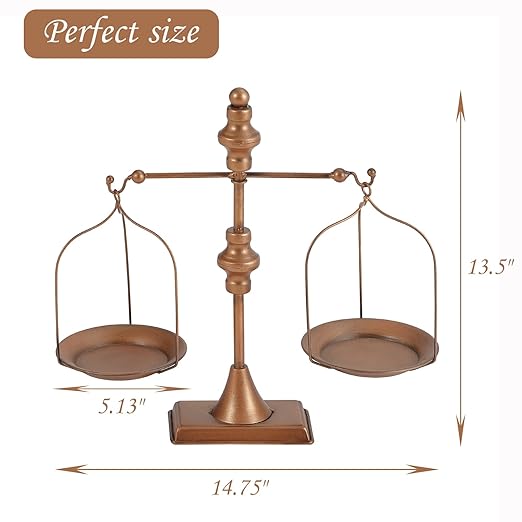 Farmhouse Table Libra Scale Decor, Vintage Scales of Justice Decor, Display Tray Cosmetic Organizer Storage, Lawyer Scale of Justice, Libra Scales Home Decor