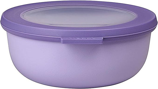 Mepal Cirqula 25oz/750ml Multi Food Storage & Serving Bowl with Transparent Lid | Perfect for Food Prep | Microwave & Dishwasher Safe | Nordic Lilac| Made in Holland