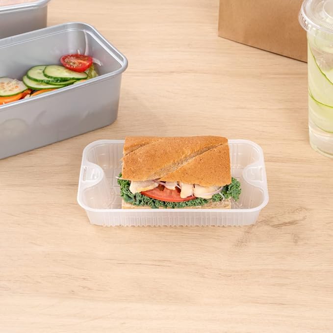 Restaurantware TRAYS ONLY: Futura 10 Ounce Trays For Meal Prep Containers 100 Microwavable Trays For 32 Or 37 Ounce Containers - Containers Sold Separately 1 Compartment White Plastic Food Trays