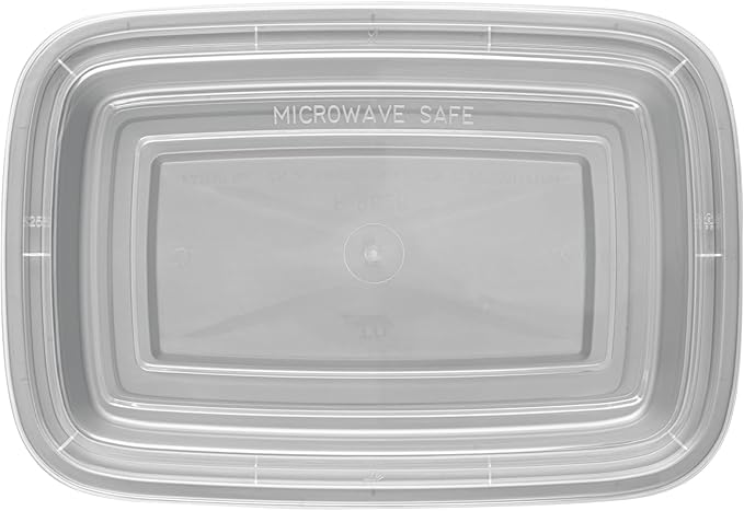Restaurantware Asporto 28 Ounce Take Out Containers, 100 Food Containers With Lids - Microwavable, Disposable, Silver Plastic To Go Food Containers, No BPA, For Take Out And Delivery
