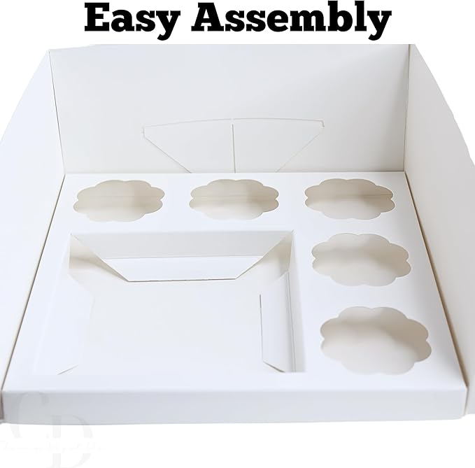 10 pack- Bento Box, Cupcake and cake box, 5 cupcake cavity space and 1 4-5in cake slot