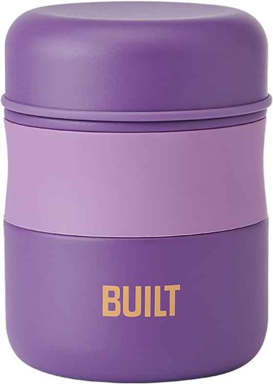 BUILT Food Jar, 10oz, Purple Sunset, Double Walled Vacuum Insulated Stainless Steel, Keeps Food Cold For 7 Hours And Hot For 5, BPA Free